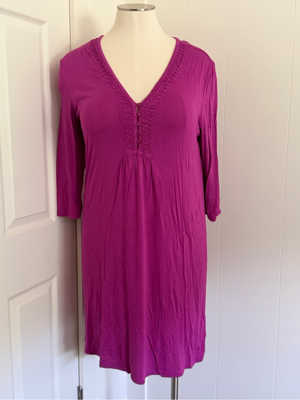 Jessica Magenta V-Neck Dress